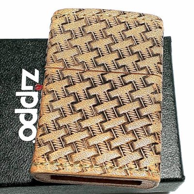 画像2: ZIPPO ライター 革巻き ジッポ バスケットスタンプ 4面彫刻 おしゃれ カオス Leather Works 牛本革 ハンドメイド かっこいい 皮 メンズ ブランド プレゼント