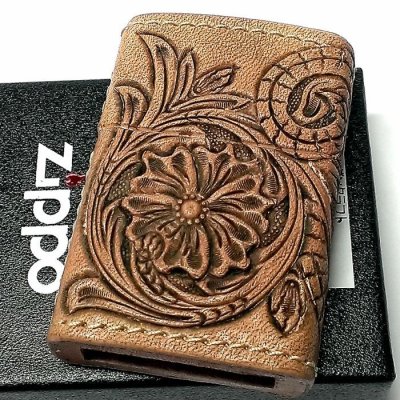 画像2: ZIPPO ライター 本革巻き ジッポ カオス シェリダンクラフト 手彫り Leather Works 牛革 ハンドメイド 彫刻 かっこいい おしゃれ ブランド メンズ 高級 ギフト