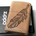 画像2: ZIPPO ライター 革巻き ジッポ おしゃれ カオス フェザー 羽 Leather Works 牛本革 ハンドメイド 彫刻 かっこいい 皮 メンズ ブランド ギフト (2)