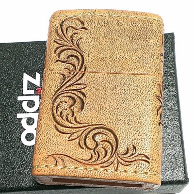 画像2: ZIPPO ライター 革巻き ジッポ 唐草 3面彫刻 おしゃれ カオス Leather Works 牛本革 ハンドメイド かっこいい 皮 メンズ ブランド ギフト