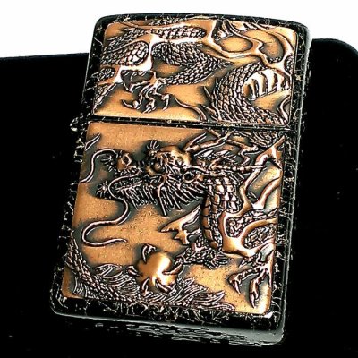 画像1: ZIPPO ライター ライズメタル 赤龍 金乱糸 黒 和柄 伝統工芸 本漆塗り ジッポ ブラック ゴールド かっこいい 竜 おしゃれ ドラゴン 高級 メンズ ギフト プレゼント