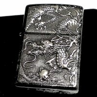 ZIPPO ライター ライズメタル 銀龍 亀甲 銀 伝統工芸 ジッポ 和柄 本漆塗り 竜 黒 かっこいい シルバー ブラック おしゃれ ドラゴン 高級 メンズ ギフト プレゼント