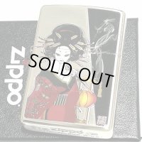 ZIPPO ライター 煙管と女 和柄 ジッポ アンティーク シルバー燻し キセルレディ かわいい ジッポー メンズ レディース ギフト おしゃれ プレゼント