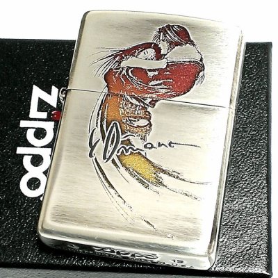 画像2: ZIPPO ライター 天野喜孝 ジッポ ゲーム 銀イブシ エッチング彫刻 アンティークシルバー かっこいい おしゃれ メンズ ギフト