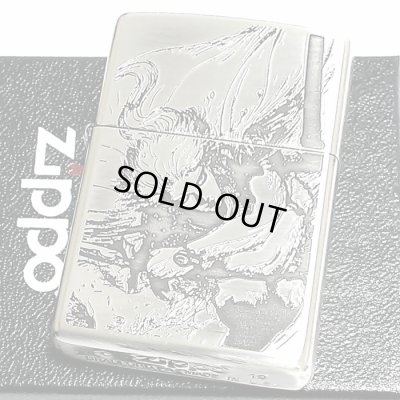 画像2: ZIPPO ライター 天野喜孝 ジッポ アンティークシルバー 銀燻し 彫刻デザイン かっこいい おしゃれ ゲーム メンズ ギフト プレゼント