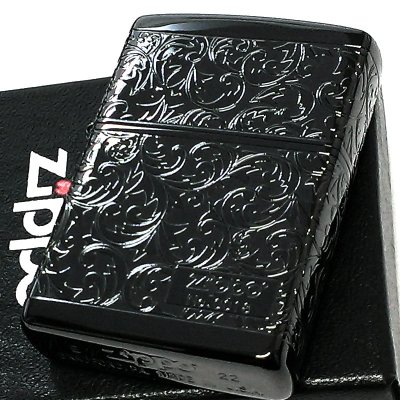 画像2: ZIPPO アラベスク ジッポライター 限定 黒 チタン加工 シリアルナンバー ブラック 4面連続加工 レディース メンズ かっこいい おしゃれ プレゼント 父の日 ギフト