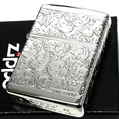 画像2: ZIPPO ライター アラベスク プラチナシルバー 限定 ジッポ シリアルナンバー入り 鏡面仕上げ 4面連続加工 高級 メンズ レディース 彫刻 かっこいい 銀 おしゃれ ギフト プレゼント