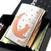 画像5: ZIPPO ライター 月とネコ 可愛い シルバーサテン ピンクゴールド ジッポ ロゴ 猫 星 かわいい レディース ねこ 女性 彫刻 シンプル おしゃれ ギフト プレゼント