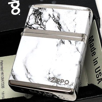 画像2: ジッポ ライター ZIPPO ロゴ シルバー ホワイト 4面加工 大理石 Marble Logo かっこいい おしゃれ メンズ ギフト プレゼント