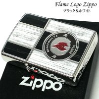 ZIPPO 炎 フレーム ロゴ ジッポ ライター 木目調 ファイヤー ブラック ホワイト 両面加工 メンズ かっこいい おしゃれ プレゼント 父の日 ギフト