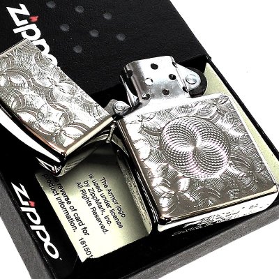 画像4: ZIPPO ライター アーマー グリッター8 ジッポ ホワイトニッケル 両面加工 重厚 銀 NC彫刻 かっこいい シルバー ダイヤカット おしゃれ メンズ ギフト プレゼント