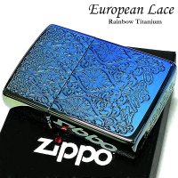 ZIPPO ライター ヨーロピアン レース 中世模様 ジッポ 両面加工 レインボー エッチング彫刻 おしゃれ チタン加工 両面別柄 レディース かっこいい 高級 メンズ ギフト プレゼント