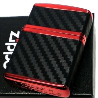 ZIPPO アーマー カーボン ジッポ ライター イオンレッドコーティング 4面連続加工 かっこいい ブラック シンプル 黒 赤 おしゃれ メンズ 父の日 ギフト プレゼント