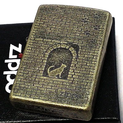 画像2: ZIPPO ネコ CAT ジッポライター レンガ 真鍮メッキ 猫 ゴールド おしゃれ かわいい 女性 可愛い レディース ギフト メンズ プレゼント