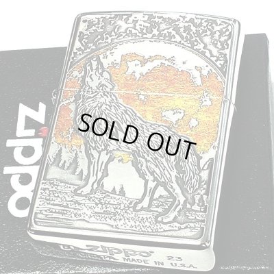 画像2: ZIPPO ライター ウルフデザイン ジッポ 狼 シルバー燻し オオカミ 彫刻 WOLF DESIGN かっこいい 珍しい メンズ 銀メッキ おしゃれ ギフト プレゼント