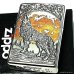 画像2: ZIPPO ライター ウルフデザイン ジッポ 狼 シルバー燻し オオカミ 彫刻 WOLF DESIGN かっこいい 珍しい メンズ 銀メッキ おしゃれ ギフト プレゼント (2)