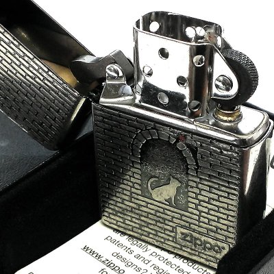 画像4: ZIPPO ライター CAT シルバー 猫 レンガ 彫刻 ジッポ ライター 足跡 ネコ 銀 かわいい 女性 レディース おしゃれ メンズ ギフト プレゼント