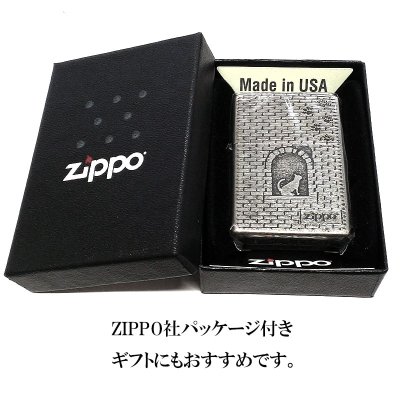 画像5: ZIPPO ライター CAT シルバー 猫 レンガ 彫刻 ジッポ ライター 足跡 ネコ 銀 かわいい 女性 レディース おしゃれ メンズ ギフト プレゼント