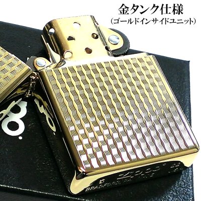 画像4: ZIPPO ライター ダイヤカット 籠目 ジッポー かごめ ゴールド K24 純金メッキ かっこいい 金タンク おしゃれ メンズ プレゼント ギフト