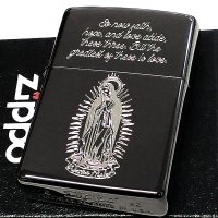 ZIPPO ライター マリア ジッポ 御守り 聖母マリア様 彫刻 黒銀 Maria ブラックニッケル 黒銀 おしゃれ 銀差し かっこいい メンズ シルバー レディース ギフト プレゼント