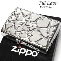 ZIPPO ハート ジッポ ライター FILL LOVE レディース シルバー 可愛い おしゃれ 女性 かわいい プレゼント ギフト