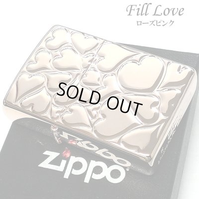 画像1: ZIPPO ライター ハート FILL LOVE ジッポ ローズピンク レディース かわいい ピンクゴールド おしゃれ 女性 プレゼント ギフト