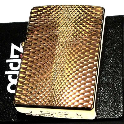 画像2: ジッポ ライター ZIPPO ダイヤモンドカット ゴールド K24 純金メッキ 彫刻 両面加工 金タンク ジッポー かっこいい おしゃれ メンズ ギフト プレゼント