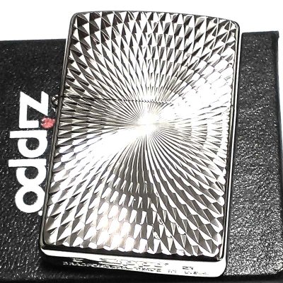 画像2: ZIPPO ライター ダイヤモンドカット ジッポ プラチナシルバー 彫刻 両面加工 銀 かっこいい おしゃれ メンズ ギフト プレゼント