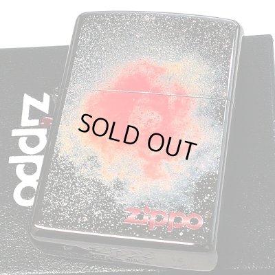 画像1: ZIPPO ライター ネビュラ 宇宙 ジッポ ロゴ ブラックニッケル おしゃれ 星雲 メンズ レッド かっこいい Nebula 黒 ギフト プレゼント