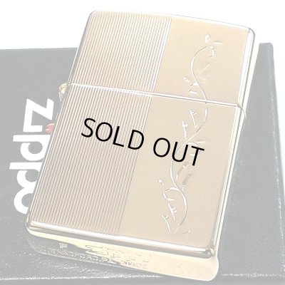 画像2: ZIPPO ライター 手彫り彫刻 金メッキ リーフ ジッポ 金タンク K24 ゴールド ハンドカット シンプル おしゃれ メンズ レディース ギフト プレゼント