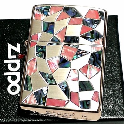 画像2: ZIPPO ライター ジッポ シェル シルバー ピンクゴールドメッキ 鏡面 天然貝象嵌 シェルイン 両面加工 おしゃれ かっこいい メンズ レディース ギフト 女性 プレゼント