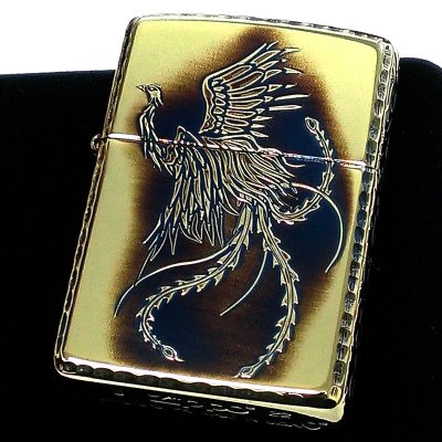 画像2: ZIPPO アーマー 唐草 鳳凰 ジッポ ライターアラベスク 5面彫刻 ゴールド イブシ加工 重厚 コーナーリューター 金タンク 燻し仕上げ フェニックス かっこいい 高級 メンズ 渋い ギフト プレゼント