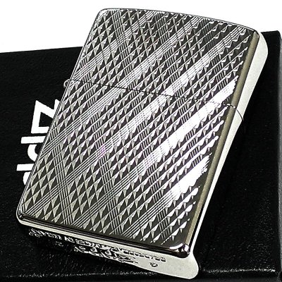 画像2: ZIPPO アーマー ジッポ ライター Diamante ホワイトニッケル ダイヤカット彫刻 両面加工 シルバー 重厚 かっこいい おしゃれ メンズ ギフト