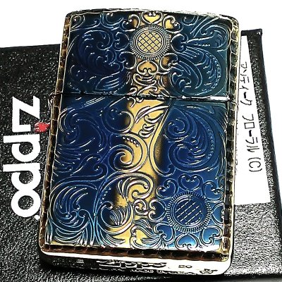 画像2: ZIPPO アーマー ジッポ アンティークフローラル 両面彫刻加工 ゴールド 古美燻し仕上げ 重厚モデル 花 銀 ライター かっこいい メンズ レディース プレゼント ギフト