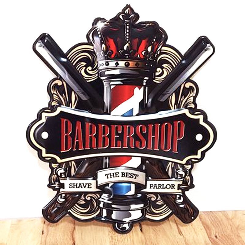 ブリキ看板 アンティーク おしゃれ THE BEST BARBER SHOP アメリカン ビンテージ 壁掛け プレート 壁飾り かわいい 雑貨