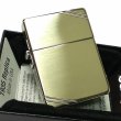 画像5: ZIPPO ライター ジッポ 1935 復刻レプリカ ゴールド アンティークブラス 3面アラベスク ダイアゴナルライン 3バレル 唐草 彫刻 アンティーク 角型 メンズ ギフト プレゼント (5)