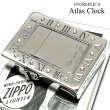 画像1: ZIPPO ライター ジッポ 1935 復刻レプリカ アトラースクロック シルバー 燻し 時計 ラインストーン 3バレル かっこいい おしゃれ 角型 メンズ レディース ギフト プレゼント (1)