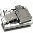 画像4: ZIPPO ライター ジッポ 1935 復刻レプリカ アトラースクロック シルバー 燻し 時計 ラインストーン 3バレル かっこいい おしゃれ 角型 メンズ レディース ギフト プレゼント (4)