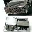 画像5: ZIPPO ライター ジッポ 1935 復刻レプリカ シルバー 燻し 3面アラベスク ダイアゴナルライン 3バレル かっこいい 唐草 彫刻 アンティーク 角型 メンズ ギフト (5)