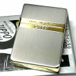 画像2: ZIPPO ライター ジッポ 1935 復刻レプリカ ミラーライン クラシック 角型 外ヒンジ 3バレル シルバー＆ゴールド 金銀 SG かっこいい シンプル メンズ プレゼント (2)