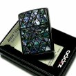 画像6: ZIPPO かっこいい アーマー ジッポ ライター シェルスター 両面加工 重厚 シェルインレイ 天然貝象嵌 ブラックニッケル 高級 ジッポー メンズ ギフト プレゼント (6)