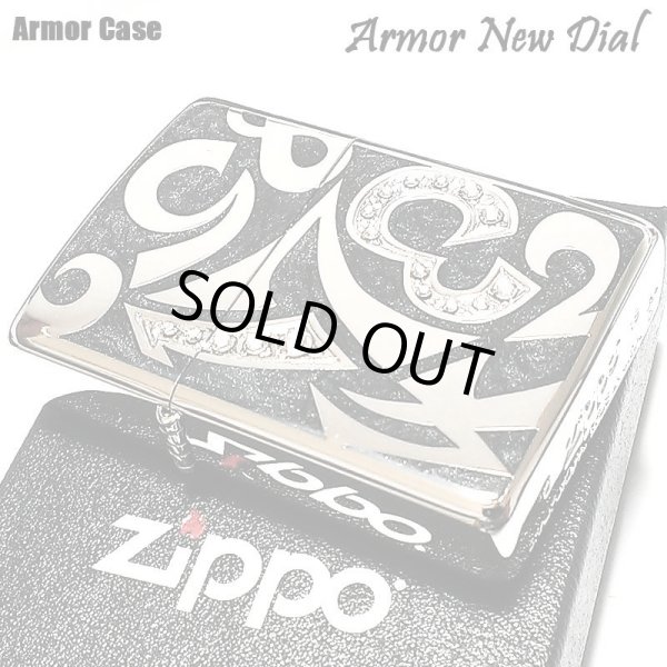 画像1: ZIPPO ジッポ ライター アーマー ニューダイアル ブラック 重厚 スワロフスキー ダイアノシルバー 鏡面 深彫り 美しい 黒 かっこいい おしゃれ メンズ ギフト プレゼント  (1)