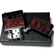 画像4: ZIPPO ライター ブランド サイモンカーター ジッポ かっこいい ペイズリ― マットブラック×レッド 艶消し 黒 赤 彫刻 メンズ おしゃれ ギフト プレゼント 女性 (4)