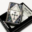 画像5: ZIPPO ジッポ アーマー シェルインレイ 天然貝象嵌 クロス ライター 重厚 シルバー 美しい ホワイトシェル かっこいい おしゃれ メンズ レディース ギフト プレゼント (5)