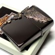 画像3: ジッポライター ハーレーダビッドソン ZIPPO ブラック チタン加工 かっこいい 3面大型メタル イーグル HARLEY-DAVIDSON 日本国内限定モデル ジッポー ギフト (3)