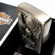 画像3: ZIPPO ライター ハーレーダビッドソン ジッポ アンティークニッケル＆ゴールド 金銀 古美仕上げ 鷲 メタル イーグル 日本国内限定モデル かっこいい ジッポー (3)