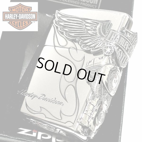 画像1: ZIPPO ライター ハーレーダビッドソン ジッポ シルバー燻し 大型3面メタル 彫刻 かっこいい 日本限定モデル おしゃれ ウィング メンズ ギフト プレゼント (1)