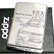 画像1: ZIPPO スカイラインGT-R 生誕50周年記念 ジッポ 車 ライター R33 限定 日産公認モデル GTR-BCNR33 シリアル入り シルバーイブシ 両面加工 かっこいい メンズ ギフト プレゼント (1)