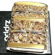 画像3: ZIPPO ライター メタルジャケット 超重厚 ダブルクロス ゴールド ジッポ 4面加工 彫刻デザイン 金 メンズ アクセサリー ゴールドポリッシュ かっこいい 十字架 ギフト プレゼント (3)