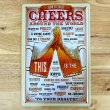 画像1: ブリキ看板 ビール ビンテージ CHEERS プレート 壁飾り 雑貨 かわいい アメリカン インテリア 可愛い サーファー カフェ 店舗 (1)